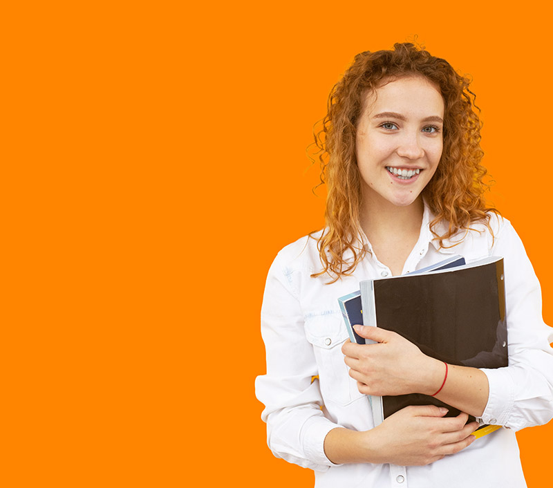 Female student with books