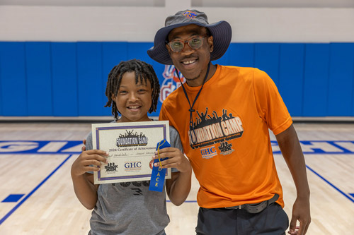 Camper earning award