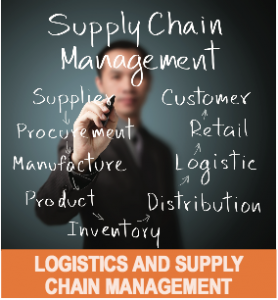 Image of instructor writing supply chain management principles with marker