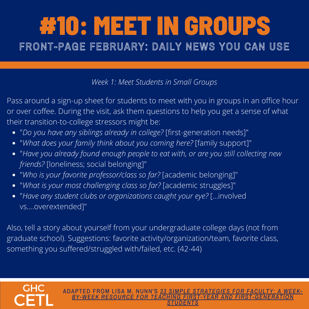 #10: Meet in Groups