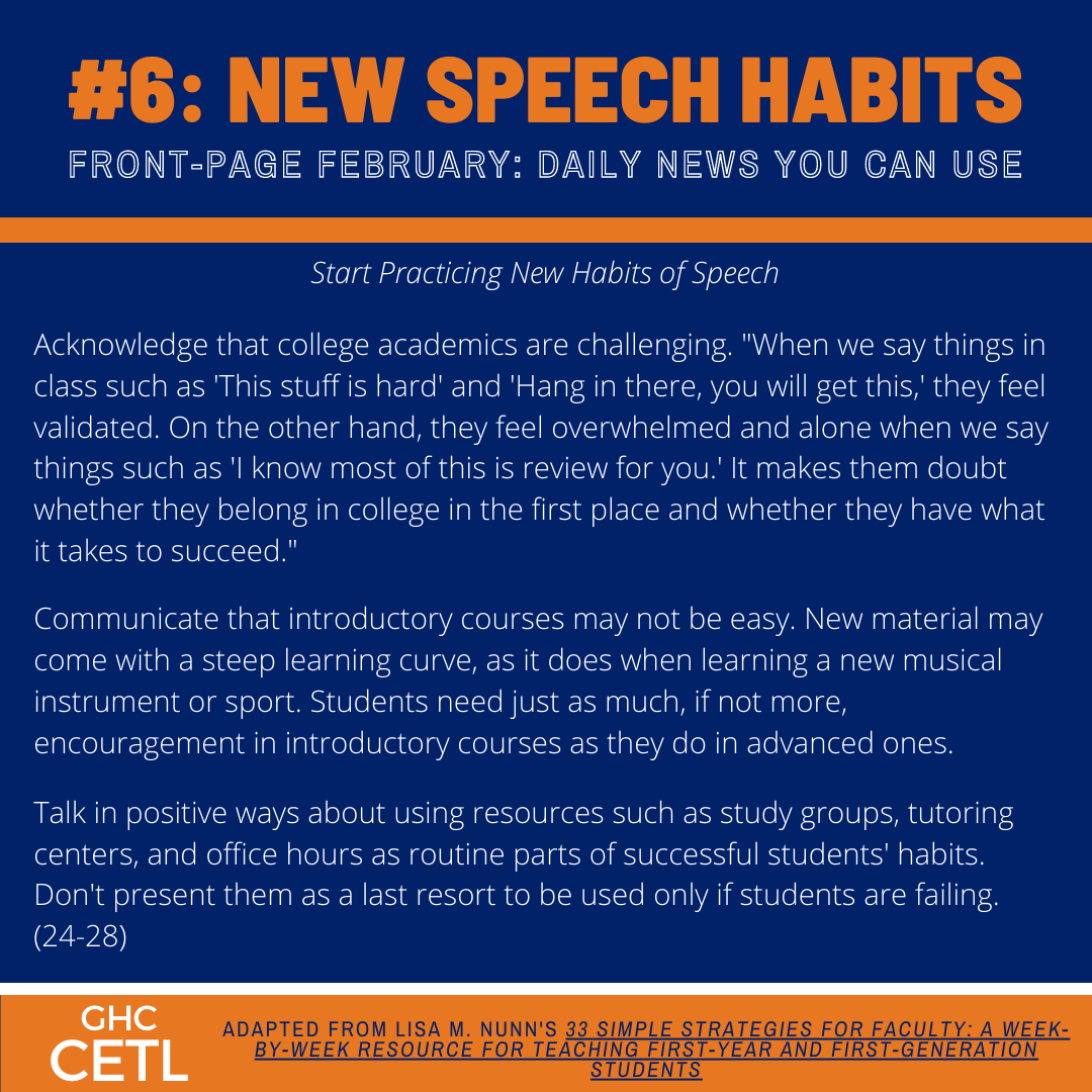 Front-Page February #6: New Speech Habits