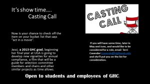 Casting Call slide
