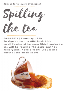 Spilling the Tea - GHC April Book Club Info