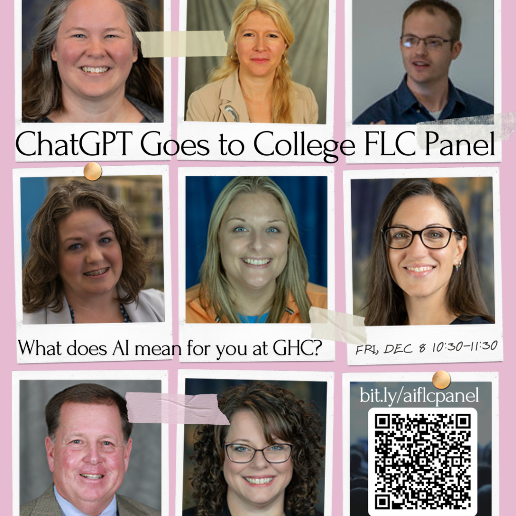 ChatGPT Goes to College FLC Panel Promo Poster