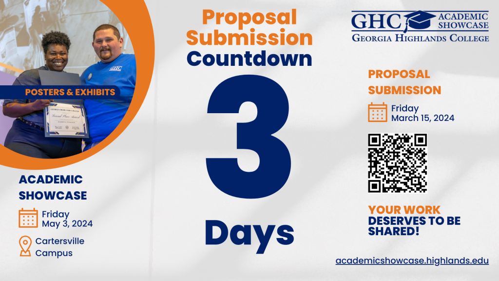 Academic Showcase Proposal Submission Countdown 3 Days