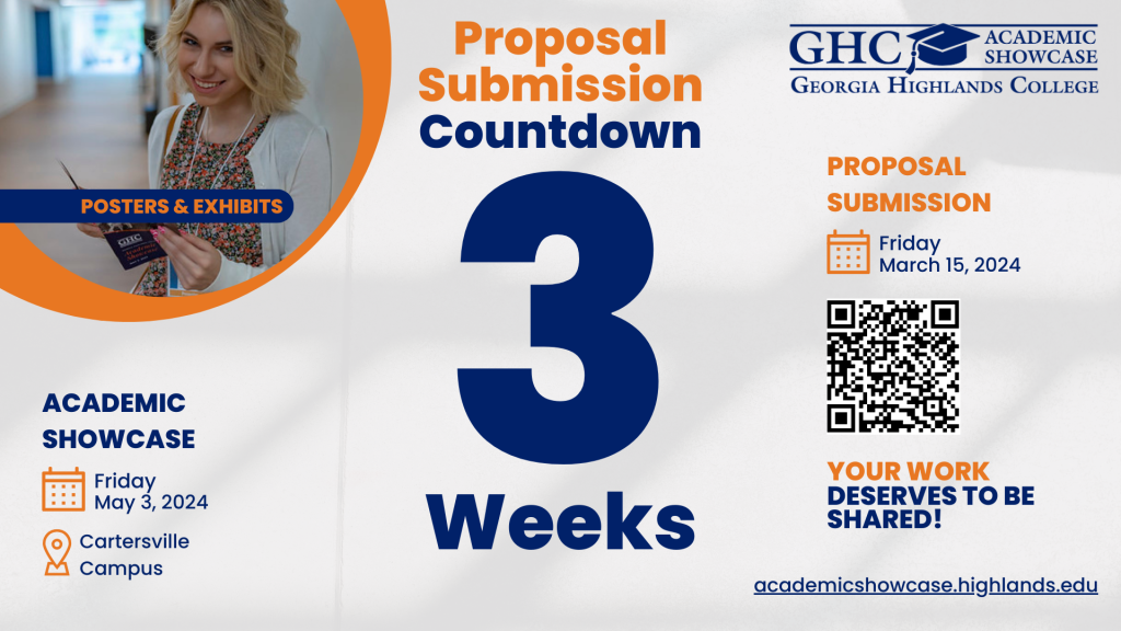 Academic Showcase Proposal Submission Countdown in 3 weeks