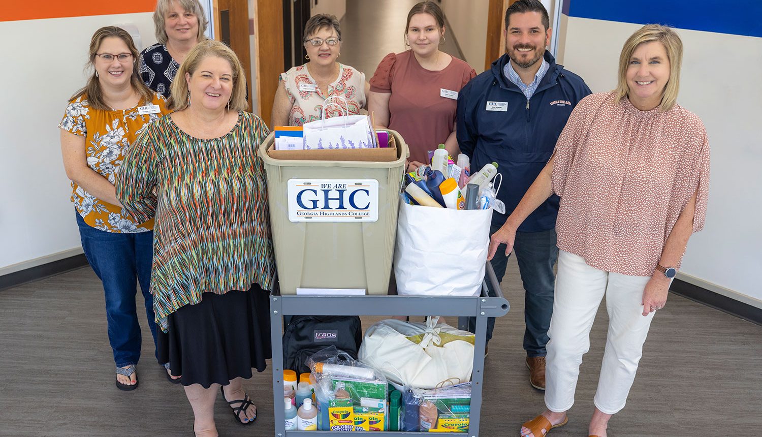 GHC faculty and staff with the supplies for donation