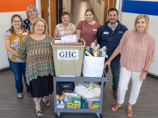 GHC faculty and staff with the supplies for donation