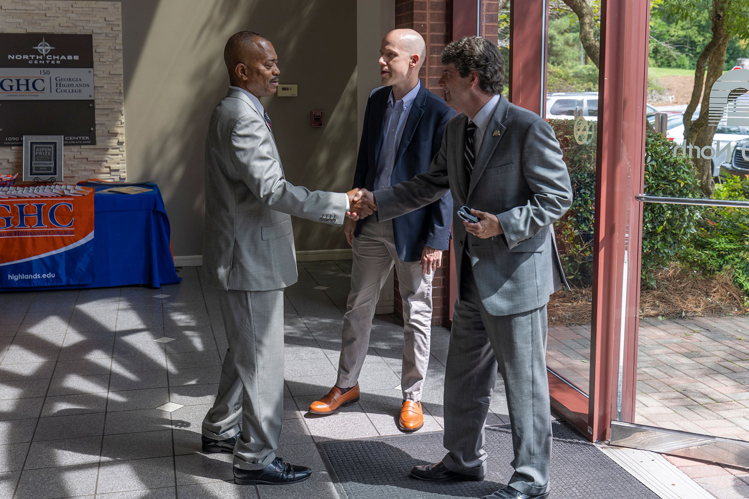 Campus Dean Ken Reaves welcoming members of the community