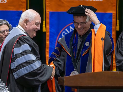 University System of Georgia Chancellor Sonny Perdue installs Mike Hobbs as the fifth president of Georgia Highlands College