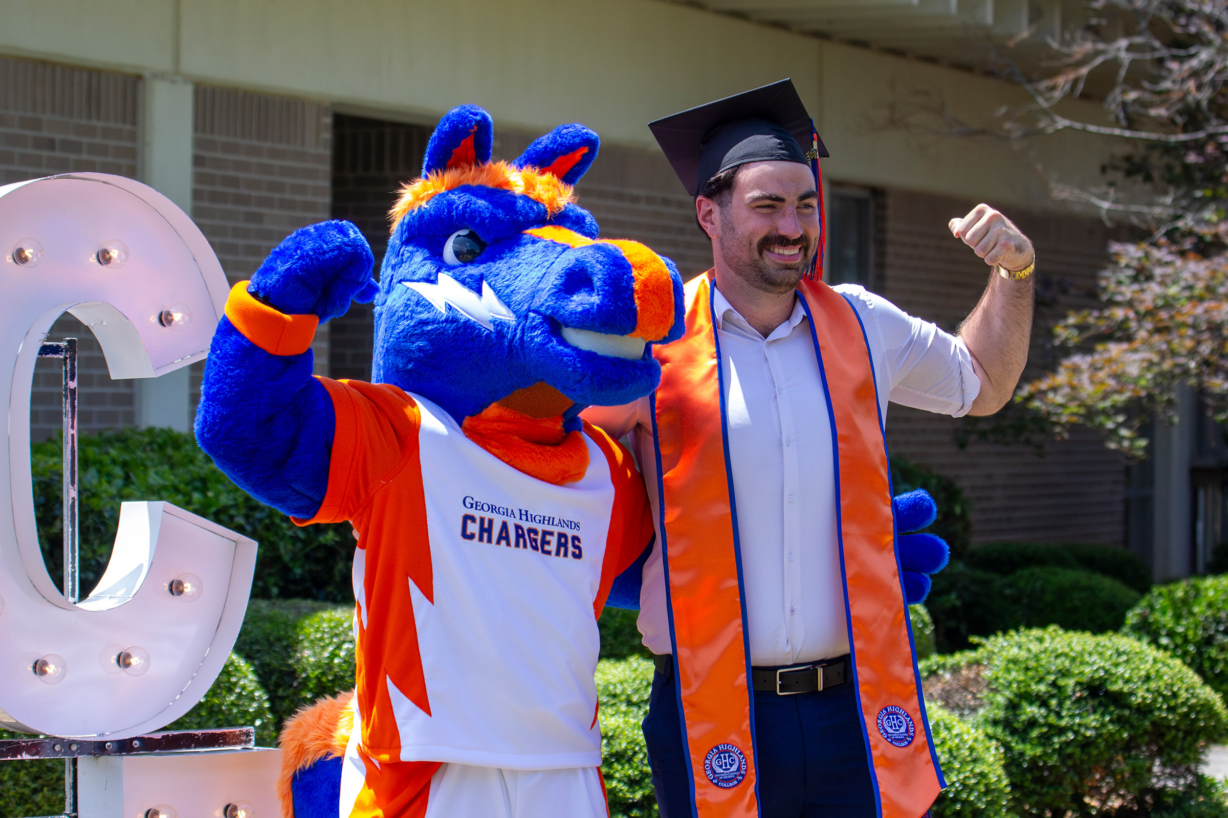GHC graduate and mascot Bolt