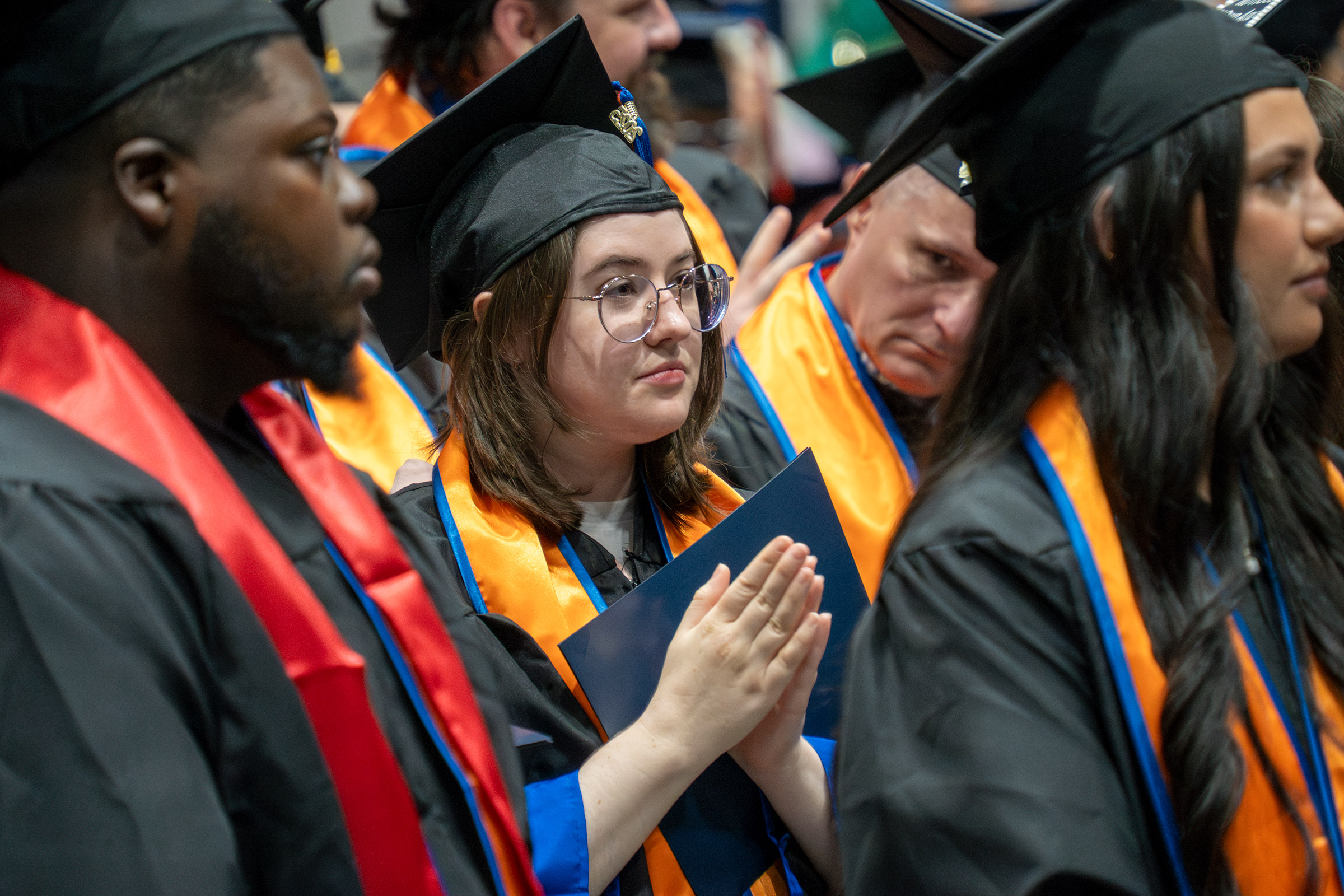Close up of a GHC graduate in the crowd