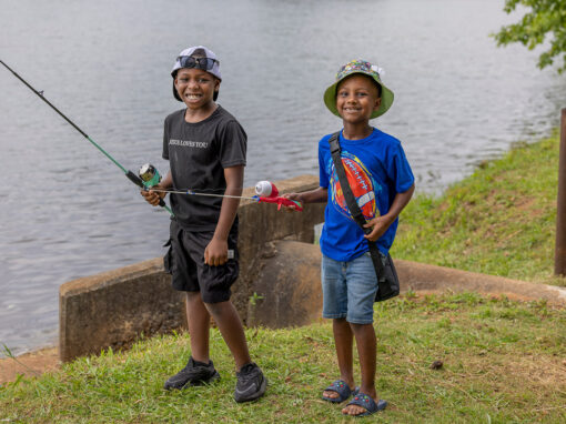 Two youths at the fishing rodeo