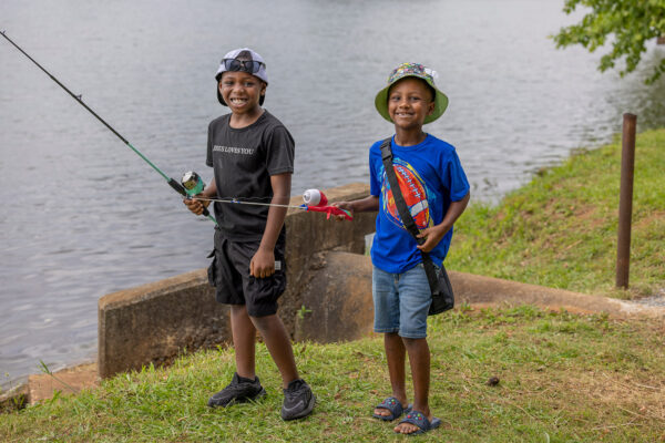 Two youths at the fishing rodeo