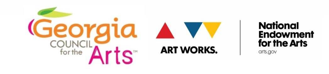 Georgia Council for the Arts logo, Art Works logo, National Endowment for the Arts logo