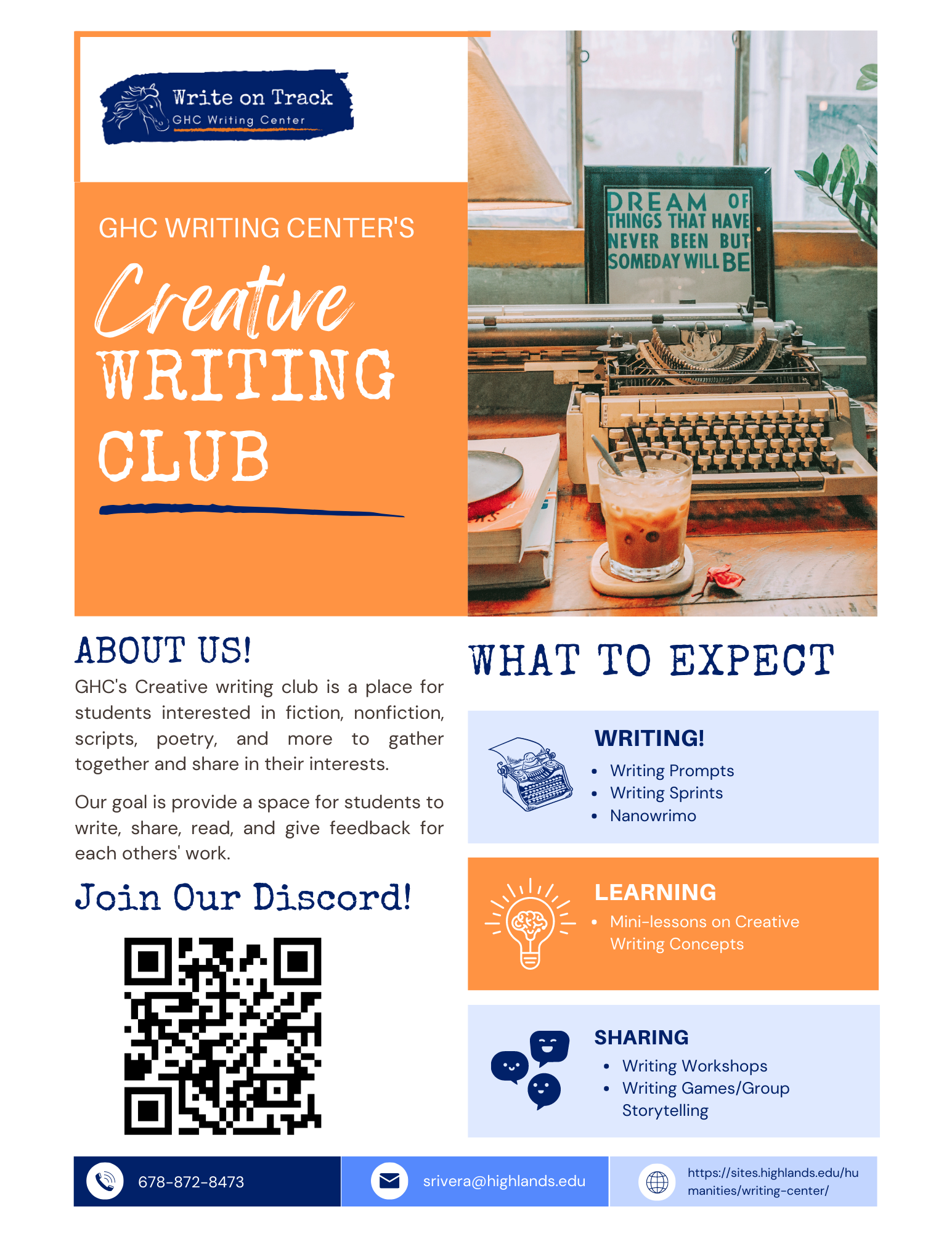 Creative Writing Club Flyer