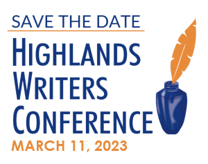 Save the Date for Highland Writers Conference - March 11, 2023