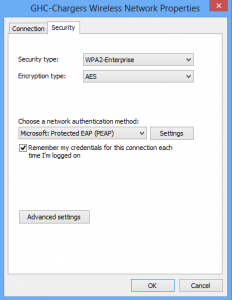 security tab in network properties dialog