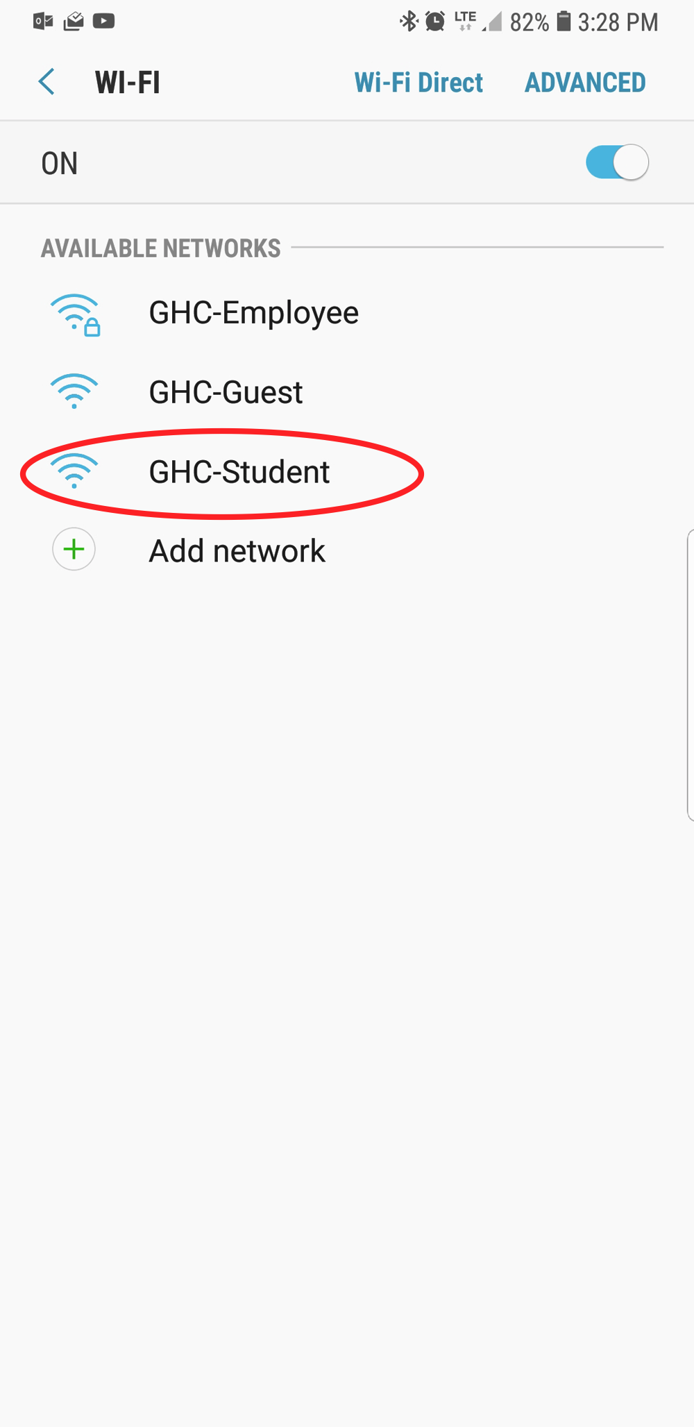 Android mobile wifi settings