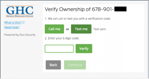 Verify ownership screen