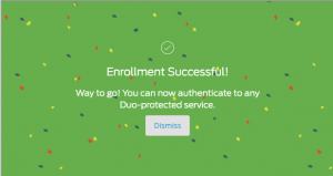 enrollment successful screen