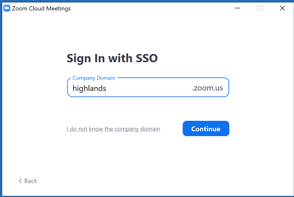 Zoom Company Domain Login