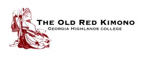 image of red kimono beside the text "The Old Red Kimono, Georgia Highlands College"