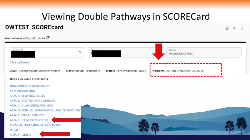 Viewing Double Pathways in DegreeWorks
