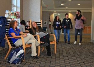 Students in student center