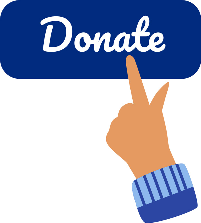 Illustration of hand selecting Donate Button