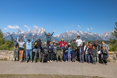 Student group in Teton Park