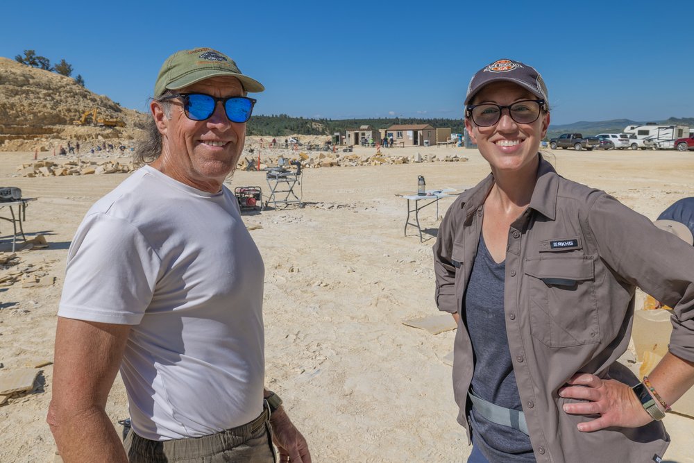 Billy Morris and Brandy Rogers in fossil quarry